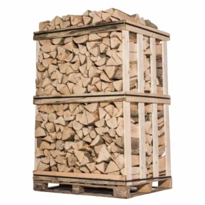 Trockenes Brennholz 25 cm – Mischung aus Buche und Eiche auf Palette